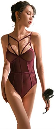 Sexy Lingerie Open And Detached Tight Bodysuits Sexy Pajamas Slut Passion Suit Women Pick Teasing Flirting,Purple-OneSize