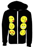 KIDS EMOJI EMOTICONS SMILEY FACES LONG SLEEVE HOODIES TOPS GIRLS AGE NEW 5-13 Y