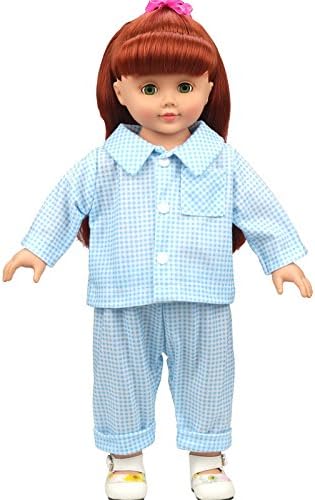 Delicate handmade Cute Pajamas Nightgown Clothes For 16-18 inch Our Generation American Girl Doll (Blue)