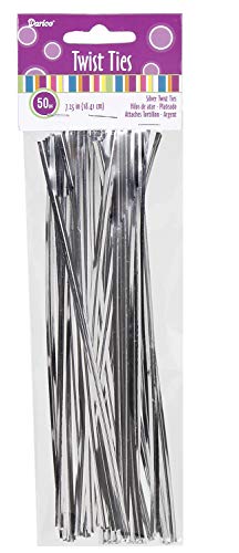 Darice Twist Ties – Silver – 7.25 inches – 50 pieces