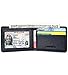 Mens Leather Wallet Slim Front Pocket Wallet Billfold ID Window RFID Blocking-Black
