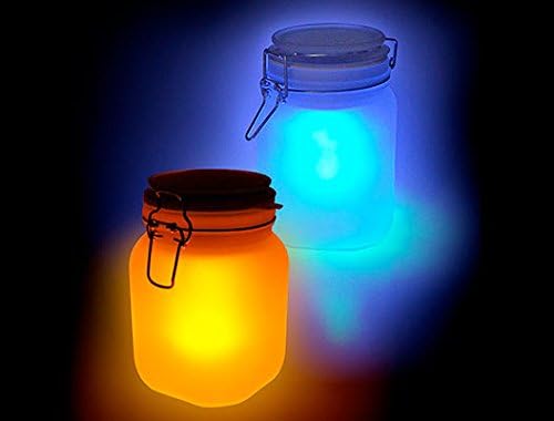 Solar Frosted Glass Mason Jar Light - Lights Up in 2 Colors