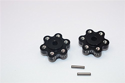 Axial Yeti (AX90026) & Yeti SCORE (AX90050, AX90068) Upgrade Parts Aluminum 2.2 Wheel Hub Adapters (9mm Thickness) - 1Pr Set Black