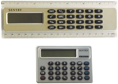 Sentry Calculators 2-Pack, Ruler and Credit Card Styles, Silver (CAPD4)