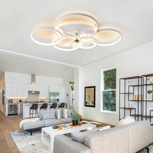 XSXUDODP Modern Ceiling Fan with Lights, LED Ceiling Light Dimmable Fan, 86 cm Lamp with Ceiling Fan for Living Room, Bedroom