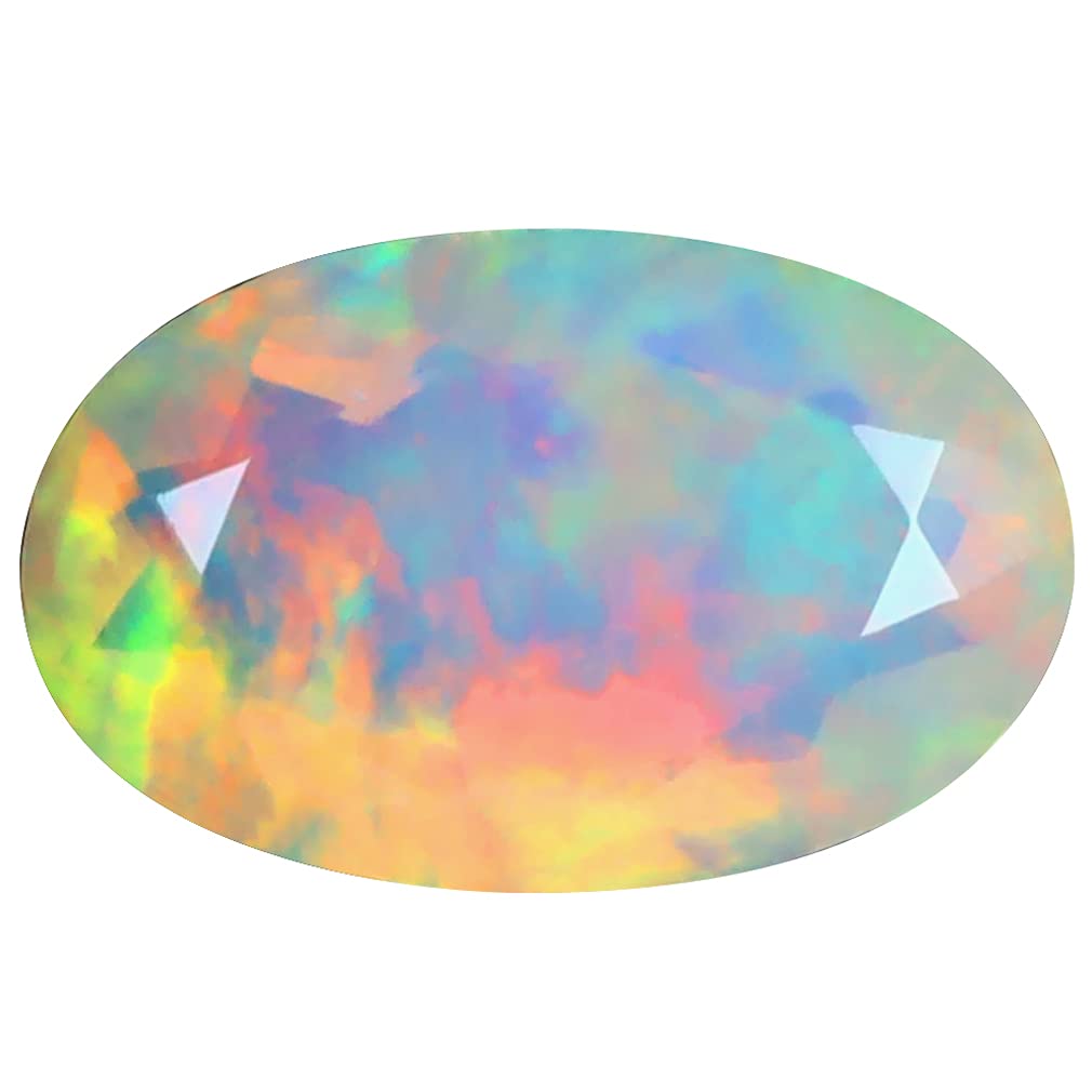 2.16 ct OVAL (13 X 8 MM) FLASHING 360 DEGREE MULTICOLOR RAINBOW ETHIOPIAN OPAL LOOSE GEMSTONE