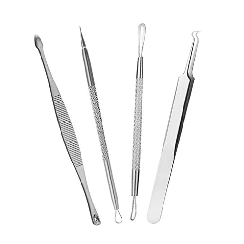 Sunward 4PCS Blackhead Remover Tool Kit , Professional Stainless Steel Tool Set