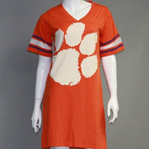 Emerson Street Women's Clemson Tigers Heathered Football Jersey Nightshirt M