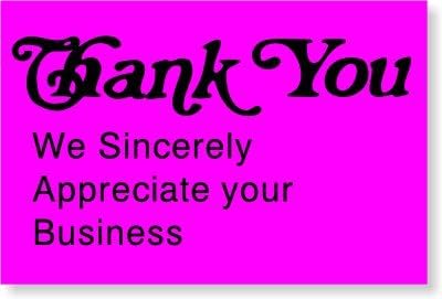 SmartSign Pack of 500 "Thank You We Sincerely Appreciate Your Business" Labels in Dispenser Box | 1" x 1.5" Fluorescent Paper Stickers
