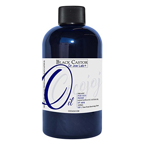 Dr Joe Lab Pure Jamaican Refined Cold Pressed Castor Oil, Black, 18 Fluid Ounce
