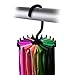 2 Pack of Ipow Tie Rack 360 Degree Rotating Adjustable Sturdy Durable Tie Rack with Non-Slip Clips Scarf Hanger Holder Organizer,Holds Securely up to 18 Ties (5.3"black)