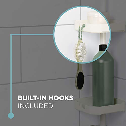 Zenna Home Tension Corner Shower Pole Caddy, White Pricepulse