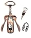 OBALY Wing Corkscrew Wine Opener Set of 3 Pcs Wine Corkscrew Opener/Corkscrews Wine Openers with Foil Cutter and Wine Stopper (black)…