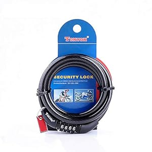 ACECYCLE 4-cijferig veiligheidskabelslot, resetbaar wachtwoord, mountainbike-racefiets-motorslot, 11,95 mm dikke…