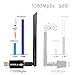 SUPOLA USB Wifi Adapter 1200Mbps Wifi Dongle with 5dBi Antenna Wifi Adapter for PC Desktop Laptop, USB3.0 Dual Band 2.4GHz/5GHz 802.11ac/b/g/n, Support Windows 10/8/8.1/7/Vista/XP, Mac OS X 10.5-10.13