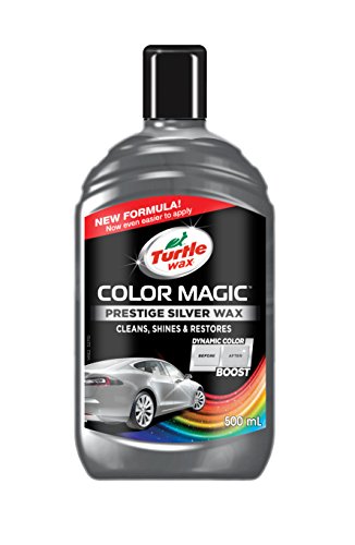 Turtle Wax T4090S Silver Color Magic Plus Colored Car Polish Cleans Shines Restores Scratches Includes Chipstick 500ml