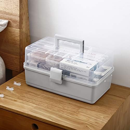 救急箱 薬箱 おしゃれ 3層 折り畳み 収納ボックス 多機能収納ケース 裁縫箱 出群 化粧箱 道具箱 メイクケース ホワイト ロック付き ブルー ピンク 持ち運び便利 ツールボックス 大容量 グレー ハンドル付き 軽量 防災