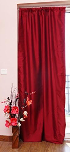 Rod Pocket Curtain By Zappy Cart, 51 Inch (130 cms) Wide - Faux Silk Satin Dupioni Drapes - Thick Satin Lining That Blocks 60% Of Direct Sunlight - Easy To Hang - Machine Washable - Wide Variety Of Sizes &amp; Colors