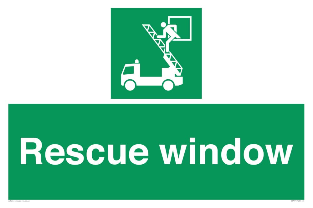 Rescue window Sign - 600x400mm - A2L