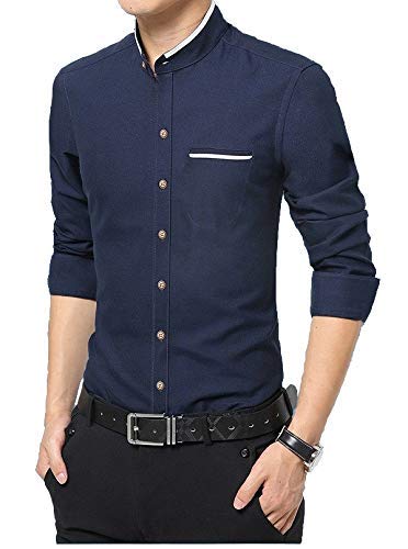 chinese collar slim fit shirts