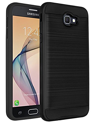Galaxy On5 2016 Case,J5 Prime case ,SENON(TM)Slim Anti-Scratch Protective Heavy Duty Dual layer Rugged Case Non-slip Grip Protection Cover for Samsung Galaxy On5(2016)/G570/J5 Prime-Black