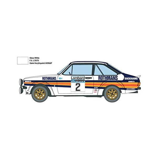 ITALERI 3650S - 1:24 Ford Escort RS 1800 MK.II Lombard , Modellbau, Bausatz, Standmodellbau, Basteln, Hobby, Kleben, Plastikbausatz, detailgetreu, Unlackiert – Bild 3