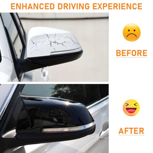‎Altsbaos Compatible with Replacement Mirror Covers for BMW F20 F21 F22 F23 F87 F30 F31 F34 F32 F33 F36 I01 E84 BMW Series 1 2 3 4 i3 x1 Left + Right Mirror Covers (Black (BrBrante)