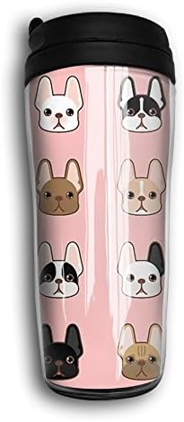 RESS TGR Various French Bulldog Travel Coffee Mug Milk Coffee Cup Plastic Travel Mug,350ml