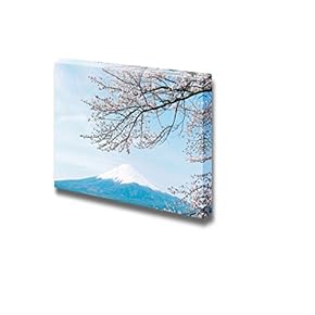 Canvas Prints Wall Art - Mt Fuji with Cherry Blossom | Modern Wall Decor/Home Decoration Stretched Gallery Canvas Wrap Giclee Print. Ready to Hang - 12" x 18"