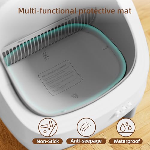 Citylife Automatic Cat Litter Box with APP Control, Extra Large Self Cleaning Litter Box for Multiple Cats, Open-Top Odor-Free Electric Kitty Litter Boxes，White XX-Large