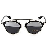 ADEWU Women's metal Frame Plastic Leg Cat Style Mirror Sunglasses