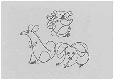 Amazon 活版ポストカード ｽｹｯﾁ コアラとネズミ ポストカード 絵柄付はがき 文房具 オフィス用品