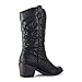 West Blvd Miami Cowboy Western Boots, Black Pu, 7.5