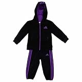 adidas Girls 2 Piece Jacket Pants Velor Tracksuit Set