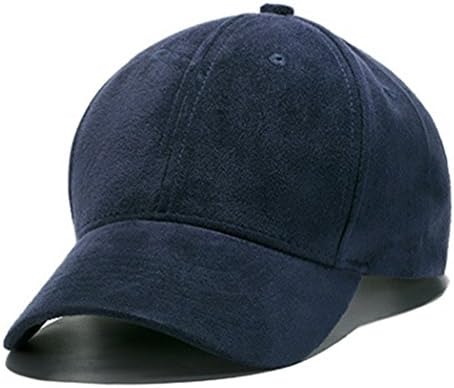 Stylish Unisex Baseball Cap Solid Color Suede Adjustable Plain Hat (Blue)