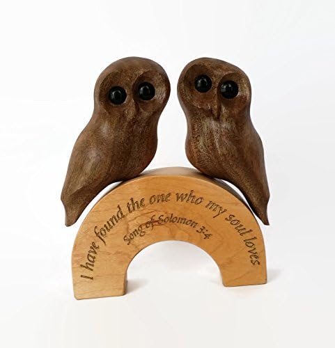 Owl Wedding Cake Topper, Anniversary Cake Topper, Wood Carving Keepsake