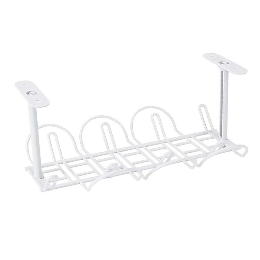 Under Desk Cable Management 32x17x14cm Plastic Wire Cable Tray for Wire and Power Cord Organizer (White)
