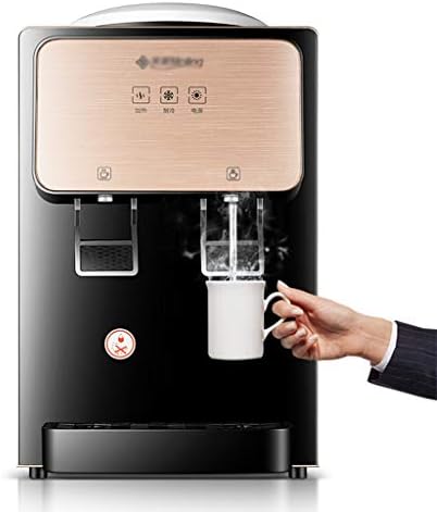 CUIS- Desktop Water Dispenser Top Loading, Push Cup Water, Anti-dry, Small Household Energy-saving Ice Warm Water Dispenser - Black/Gold (Color : Warm type)