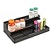 mDesign Adjustable, Expandable Plastic Vitamin Rack Storage Organizer Tray for Bathroom Vanity, Countertop, Cabinet - 3 Shelves - Holds Supplements, Medication - Black