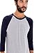 American Apparel Men's Poly-Cotton 3/4 Sleeve Raglan Shirt, Heather Grey/Navy, X-Large