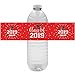 Class of 2020 Graduation Water Bottle Labels - 24 Stickers (Red)