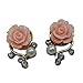 TOOGOO(R) Rose Flower Crystal Rhinestone Pearl Stud Earrings