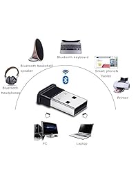 Bluetooth adaptador USB, USB Bluetooth 4.0 Dongle, con gama de 2,4 GHz para Win 10 8.1 8, sobremesa, vista y XP por llave Idea, Negro
