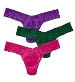 Hanky Panky Women's Low Rise Thong 3 Pack, Dallas, Green, Purple, Pink, One Size