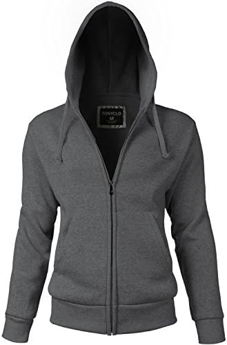 Basic Solid Kangaroo Pocket Zipper Hoodie Casual Jackets