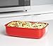 Sistema Microwave Cookware Rectangular Bowl, 41.6 Ounce/ 5.2 Cup, Red