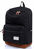 915s Vintage School College Backpack | Holds 15.6-inch Laptop | Black