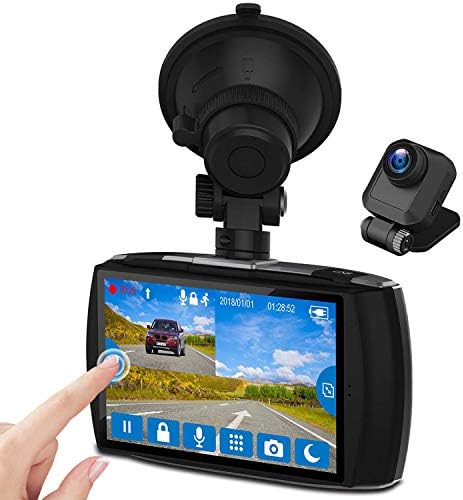 Z-EDGE Dash Cam Front and Rear 4.0" Touch Screen Dual Dash Cam FHD 1080P with Night Mode, 32GB Card Included,155 Degree Wide Angle, WDR, G-Sensor, Loop Recording