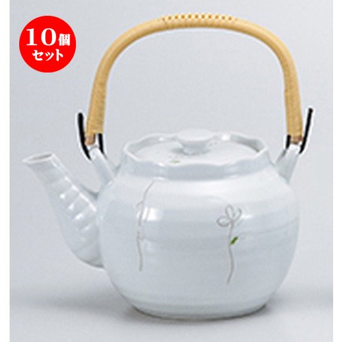 10個セット銀のつぼみ8号土瓶M ［ 1650cc ］ 【 有田焼土瓶 】 【 料亭 旅館 和食器 飲食店 業務用 】 B07BXGD6KD  