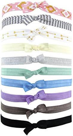 Styla Hair Baby Girls Toddlers Elastic Headbands - 10 Pack Hair Bands Accessories